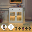 Modern White Sideboard Cabinet with Drawer & RGB LED Lights