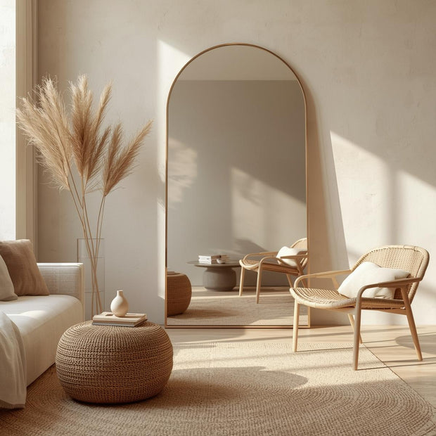 Full Length Arched Mirror 71"x26" – Wall Mounted & Free Standing