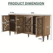 Carved Wood Sideboard with Floral Doors and Ample Storage