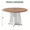 Round Wooden Dining Table for 4 with Pedestal Base, 47