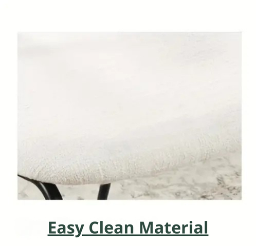 Set of 2 Modern Dining Chairs with Wood Back & Black Metal Legs