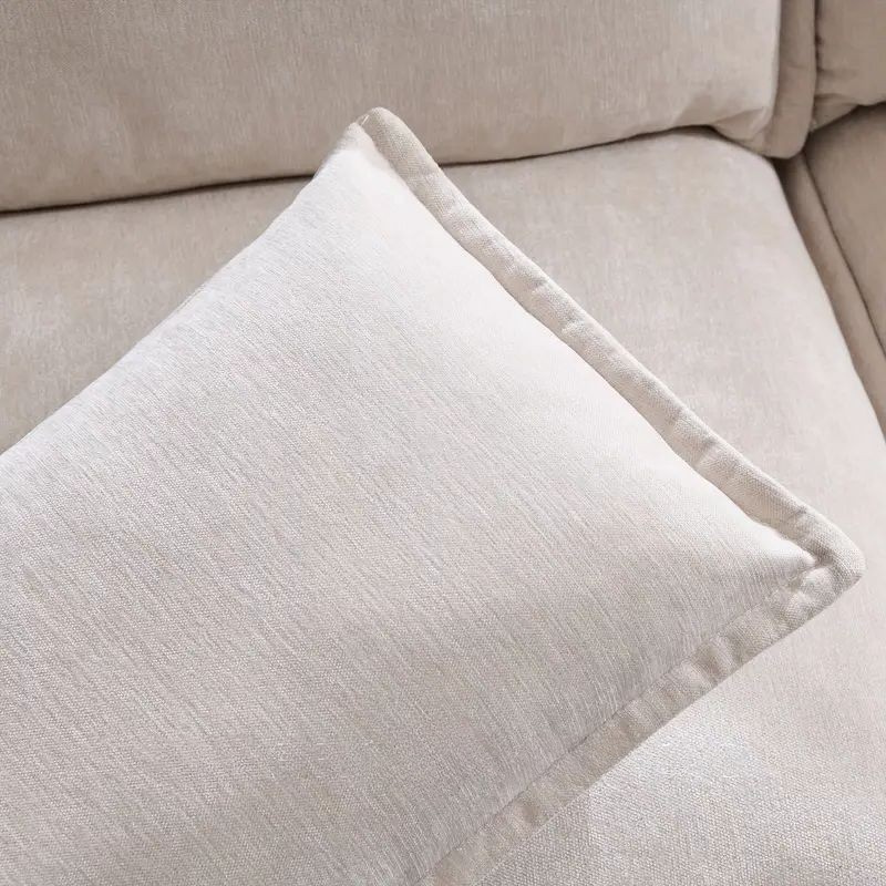 Convertible Sectional Sofa with Chaise Lounge & Hidden Storage – Modern Upholstered Couch for Living Room, Beige/Gray