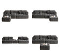 Modern L-Shaped Sectional Sofa with Ottoman – Deep Seat