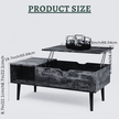 Lift-Top Coffee Table with Hidden Storage and Side Shelves – Black and Rustic Brown