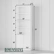 Tall Modern Storage Cabinet with Open Shelves and Slatted Doors – 72