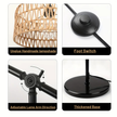 Modern Adjustable Floor Lamp with Handmade Rattan Shade, E26 Base
