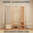 Full-Length Swivel Mirror with Storage – 360° Rotating Organizer