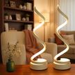 Modern Spiral LED Desk Lamp – 3-Color Dimmable Touch Lamp with USB-C