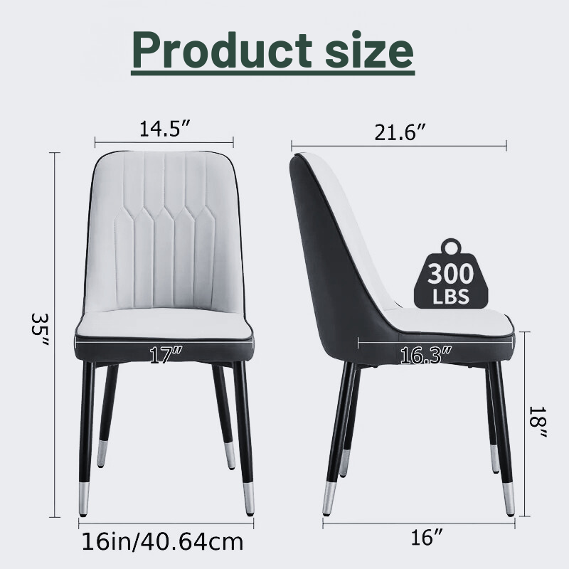 Set of 4 Modern Upholstered Dining Chairs with Gold-Tipped Legs – CozyVianno