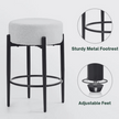 Set of 2 Sherpa Upholstered Bar Stools with Metal Legs and Footrest – CozyVianno