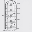 Modern Gold & White Arched Bookshelf – 5-Tier Metal Frame Storage Rack with Open Shelves