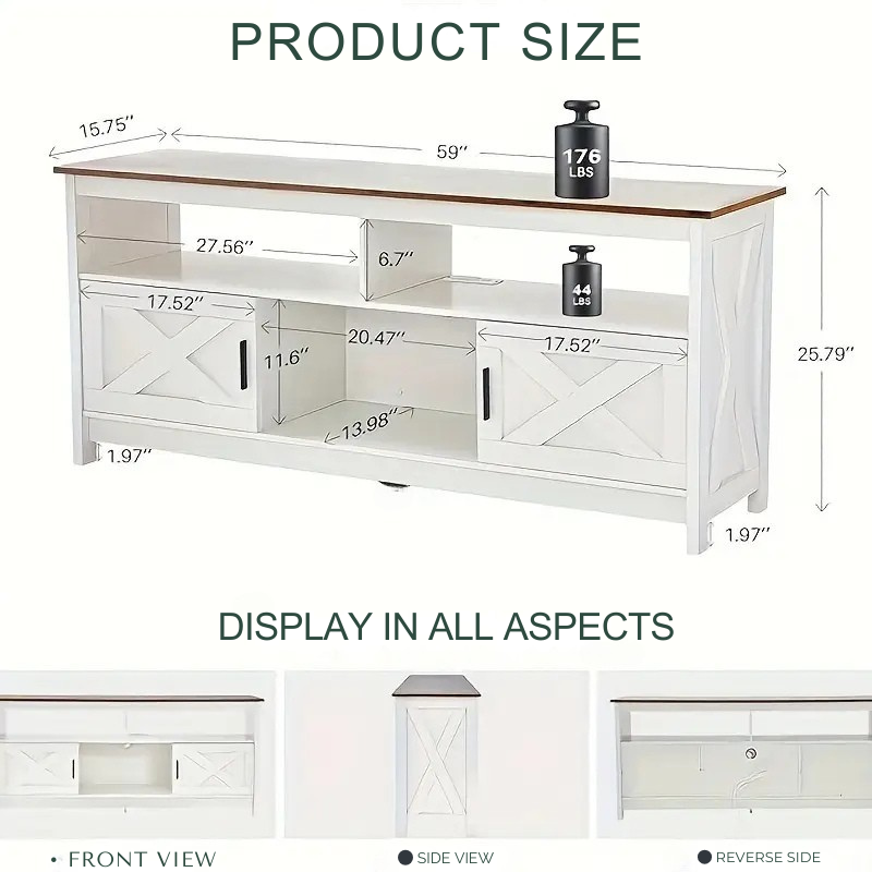 Rustic Farmhouse TV Stand for 50–65