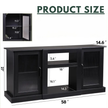 Modern TV Stand with Glass Doors, Fits up to 65” TVs – Storage Cabinet with Shelves