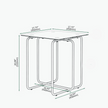 Modern Square Glass Side Table – Clear Glass or Black Glass – Metal Frame Accent Table