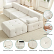 Modern Modular Velvet Sectional Sofa – U-Shaped, No Assembly Required