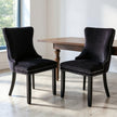 Velvet Dining Chairs with Button-Tufted Back, Solid Wood Legs – Set of 2