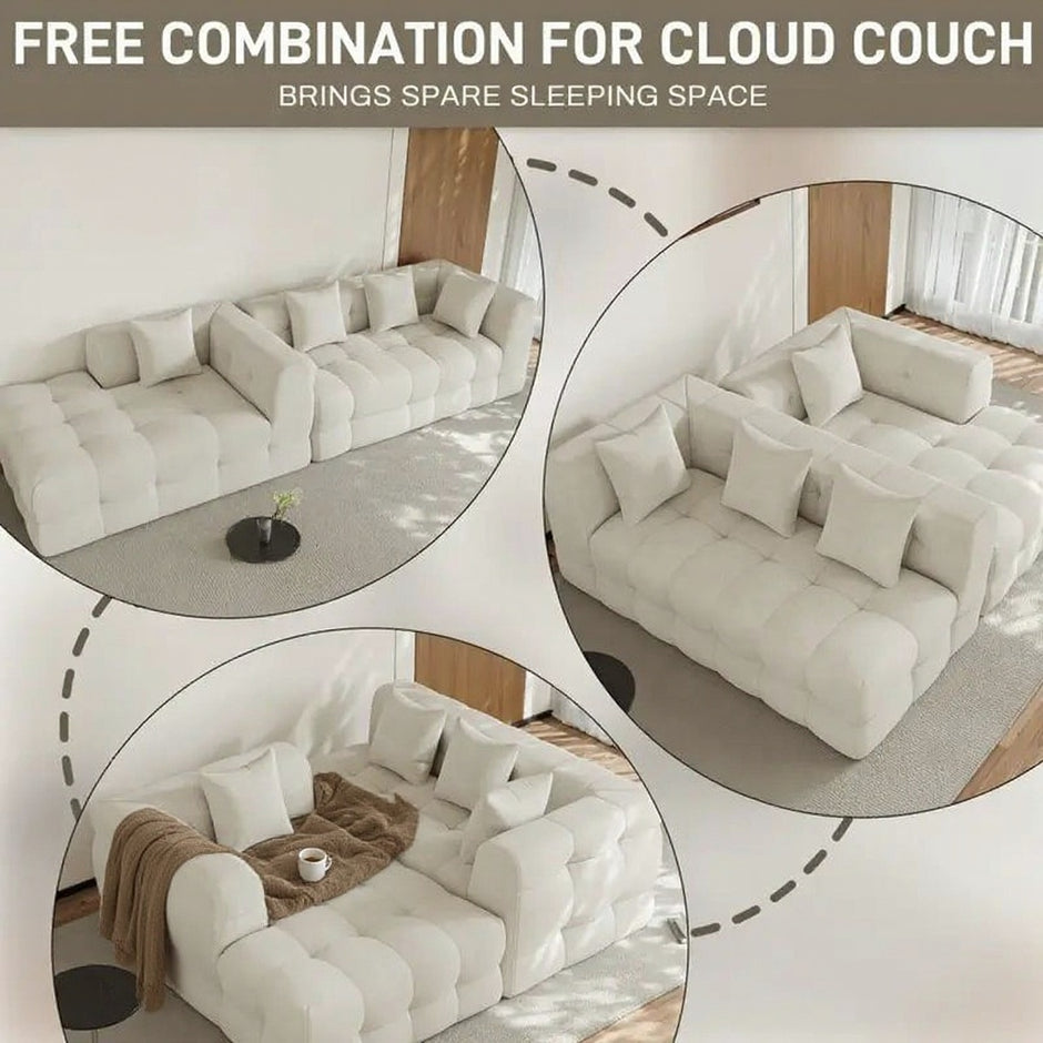 Modern Modular Sectional Sofa with Chaise – White & Black | Left & Right Configurations