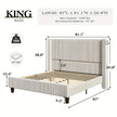 King Size Wingback Corduroy Upholstered Bed Frame