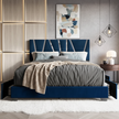 Modern Velvet Storage Bed with Drawers – Queen Size
