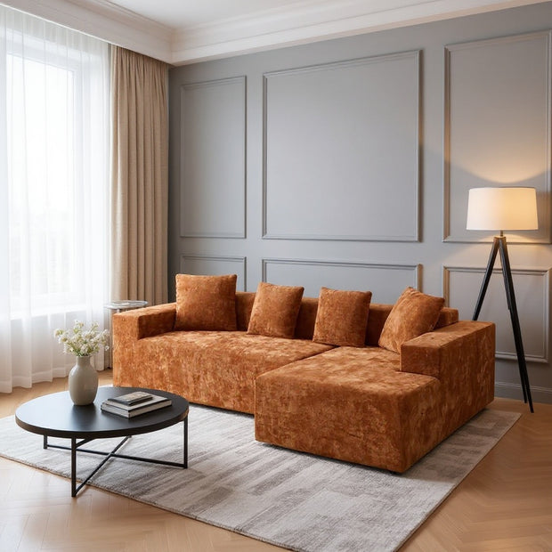Modern Sectional Sofa with Deep Seats – Multiple Colors