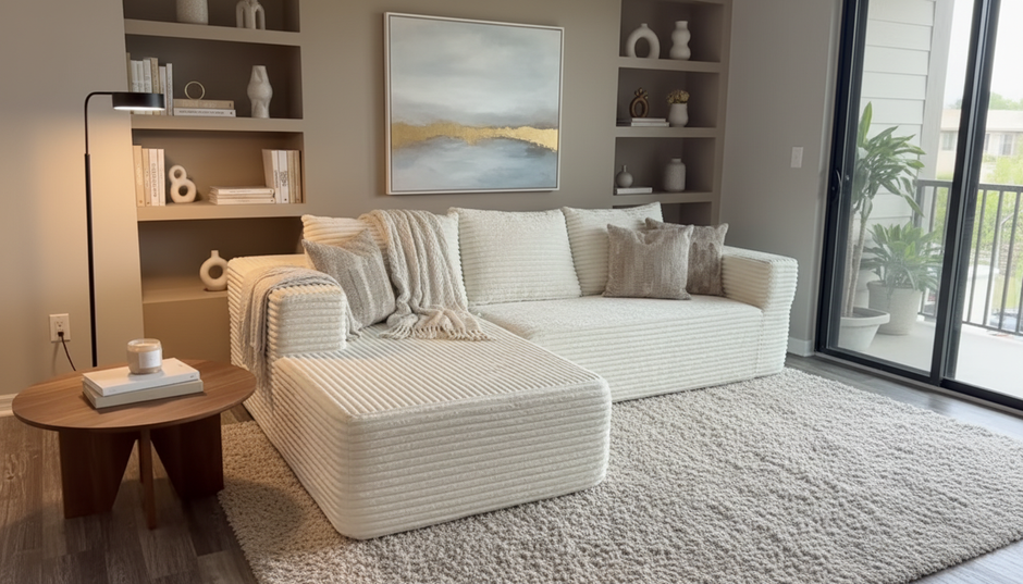 Modern L-Shaped Sectional Sofa with Chaise