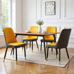 Set of 4 Modern Upholstered Dining Chairs with Gold-Tipped Legs – CozyVianno