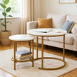 Modern Nesting Coffee Table Set of 2 – Black or Gold Frame