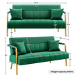 Modern Velvet Loveseat Sofa with Gold Legs