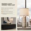Set of 2 Modern Ceramic Table Lamps with USB/USB-C Charging Ports – 28