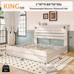 Farmhouse Wooden Bed Frame with Tall Headboard – Queen & King Sizes