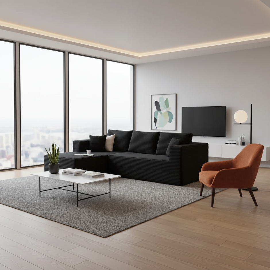 Modern L-Shaped Sectional Sofa with Chaise