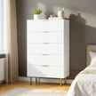 48-Inch Tall 5-Drawer Wooden Dresser with Metal Legs