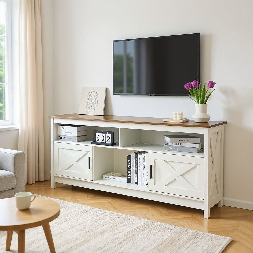Rustic Farmhouse TV Stand for 50–65