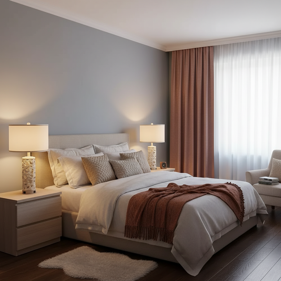 Set of 2 Modern Ceramic Table Lamps with USB/USB-C Charging Ports – 28