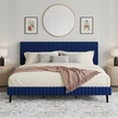 Modern Velvet Upholstered Bed with Adjustable Headboard – King Size