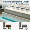 Modern Floating Upholstered Bed Frame with LED Lights