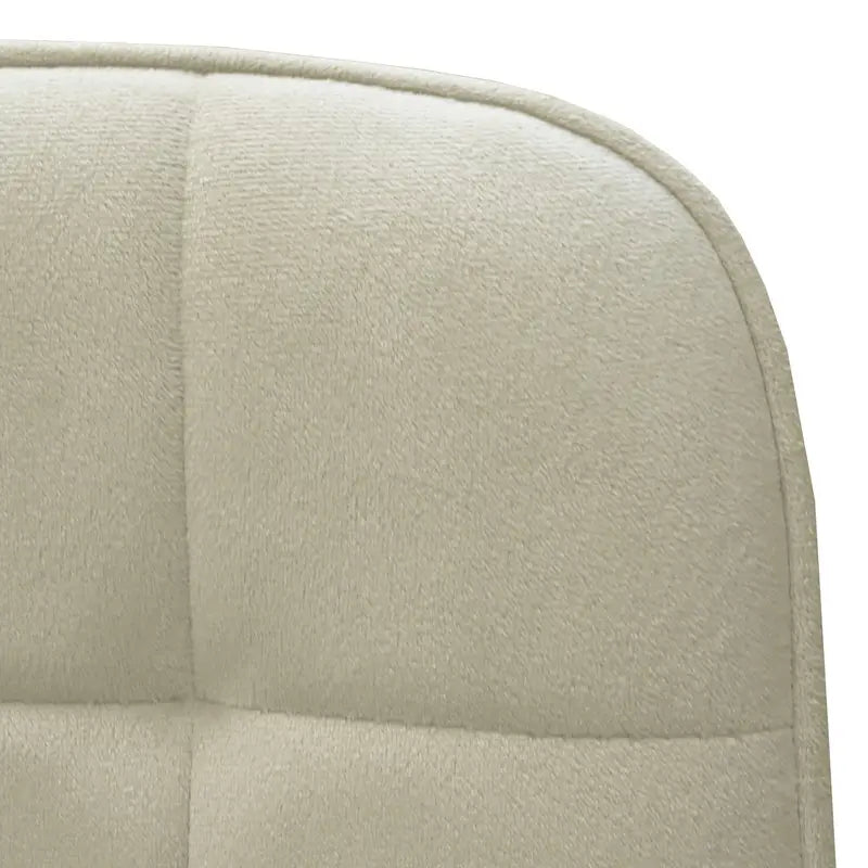 Set of 4 Modern Upholstered Dining Chairs with Quilted Velvet Fabric and Black Metal Legs – Cream / Green