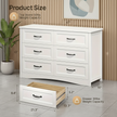 Modern 6-Drawer Dresser – White Wooden Storage Chest with Metal Handles