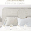 Modern Bouclé Upholstered Bed Frame with Rounded Headboard – King Size