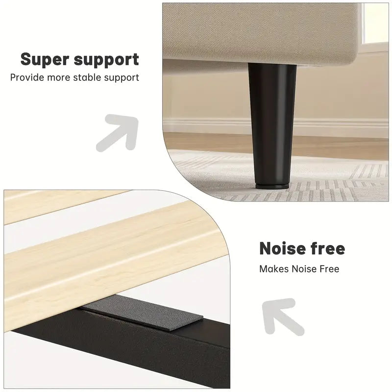 Modern Upholstered Queen Bed with Charging Station