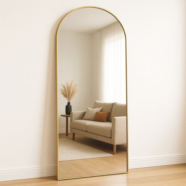 Full Length Arched Mirror 71"x26" – Wall Mounted & Free Standing