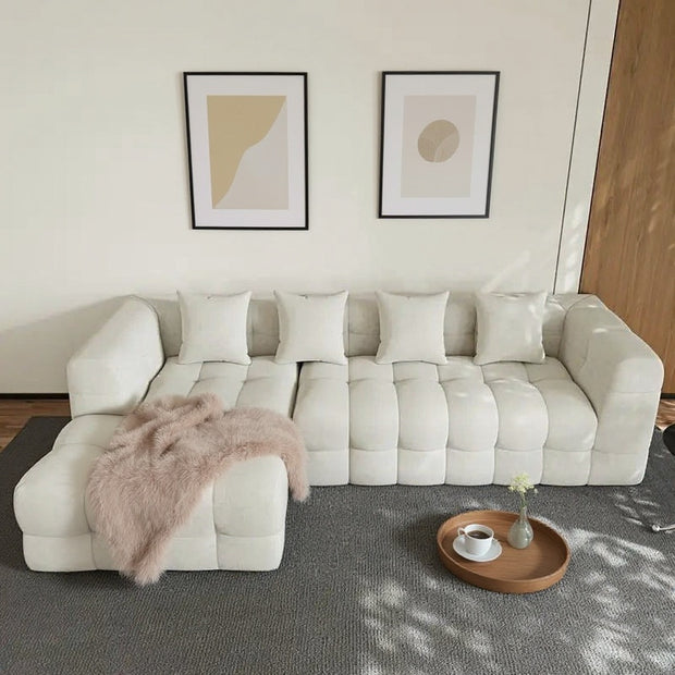 Modern Modular Sectional Sofa with Chaise – White & Black | Left & Right Configurations
