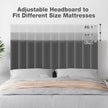 Modern Grey Velvet Upholstered Bed Frame with Adjustable Headboard – Full Size