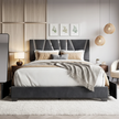 Modern Velvet Storage Bed with Drawers – Queen Size